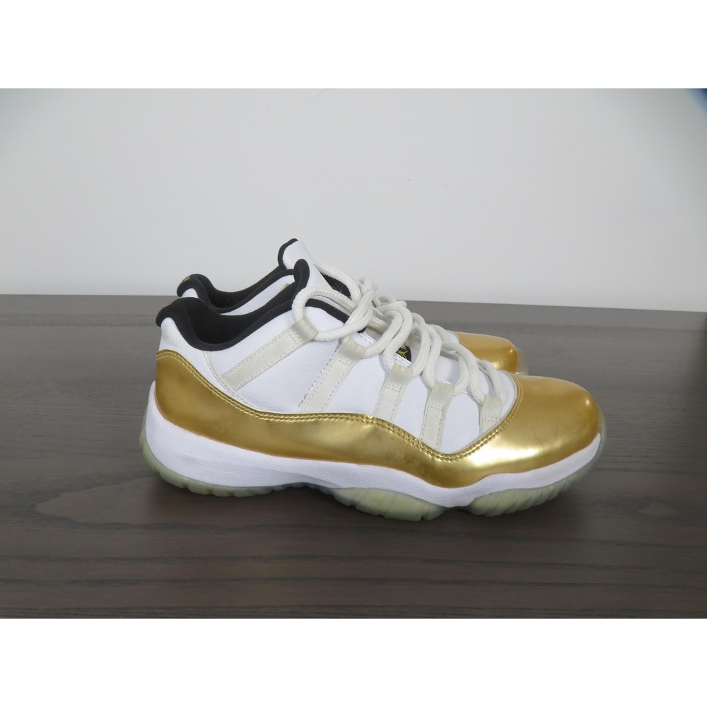 Jordan 11 Retro Low Shoes Mens 8 White Gold Basketball Sneakers 2016 528895-103